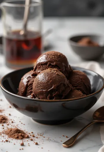 Bowl of rum chocolate ice cream