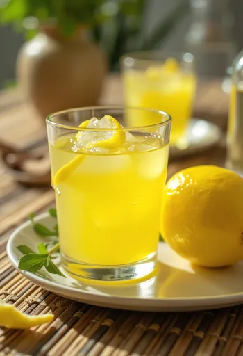 Limoncello served in a bottle