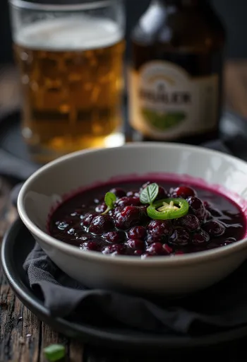 Berry & Beer BBQ Sauce with Jalapeño in a jar