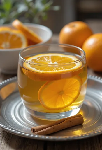 Orange ginger tea served fresh