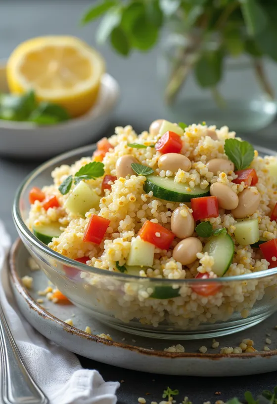 Quinoa salad with white beans