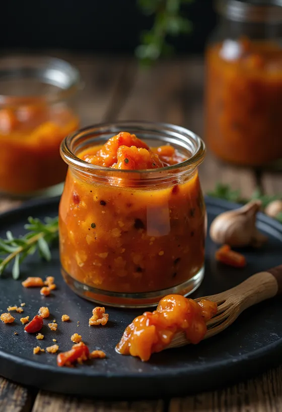 Spicy Apricot BBQ Glaze in a jar