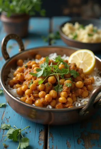 Chana Masala chickpea curry in a bowl