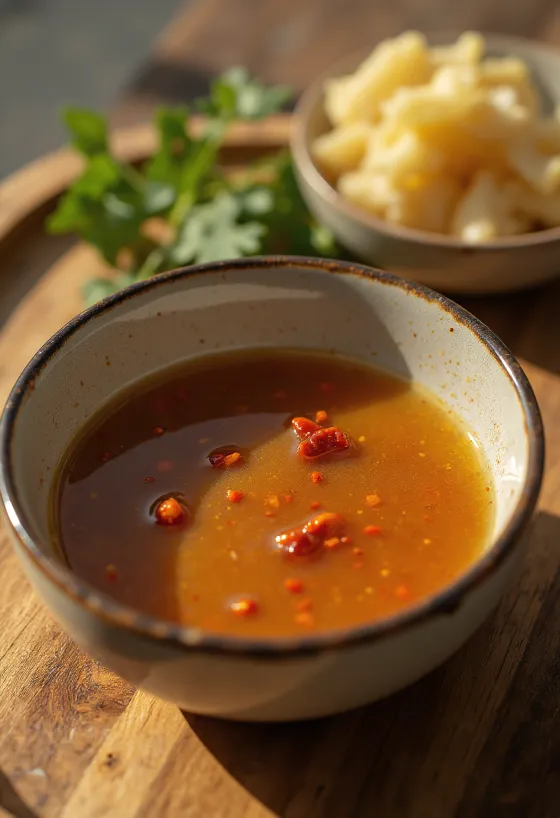 Honey ginger soy sauce served with grilled vegetables
