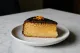 Orange cake decorated with chocolate glaze
