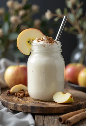 Spiced Apple Kefir Smoothie served fresh in a glass