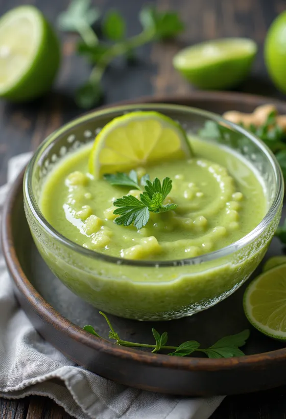 Rosemary Lime Ginger Sauce served