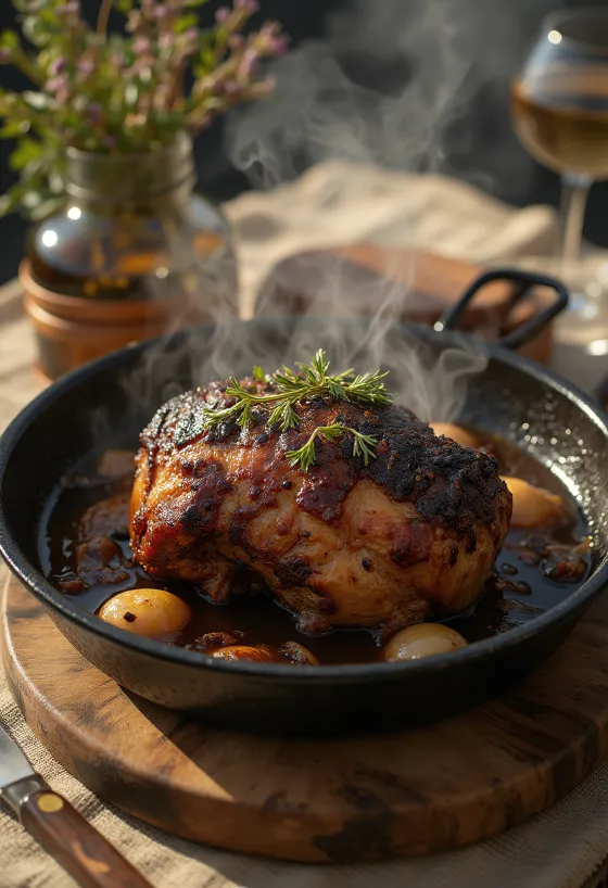 Braised buffalo meat with rosemary