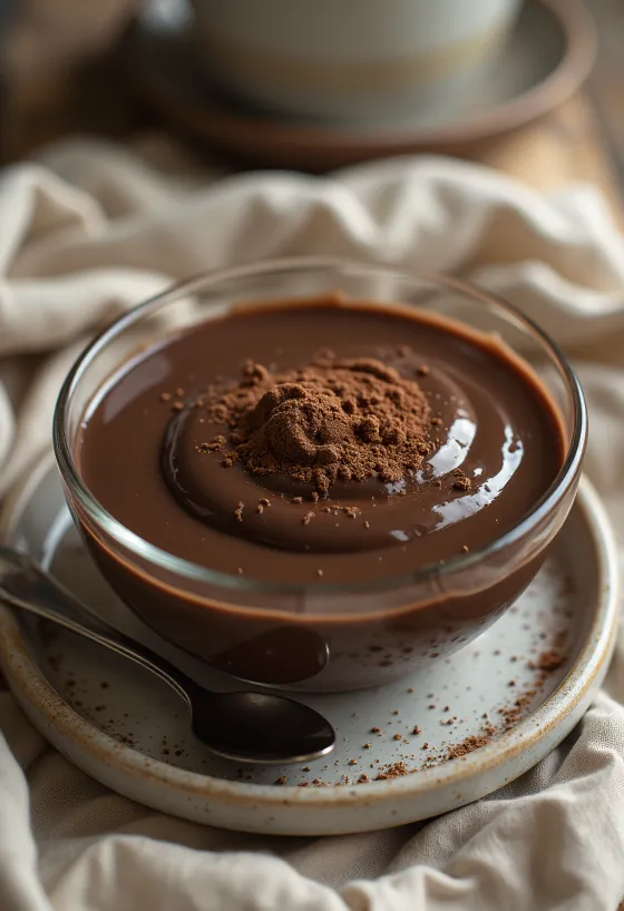 Chocolate pudding served in a glass