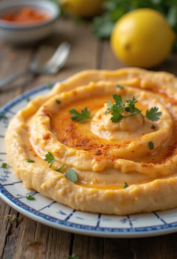 Smoky paprika lemon sauce served