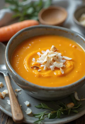 Bowl of coconut carrot soup