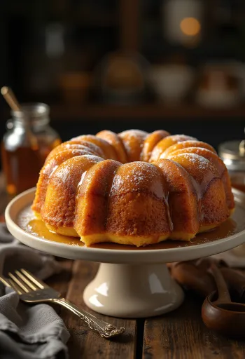 Honey Spice Bundt Cake served on a plate