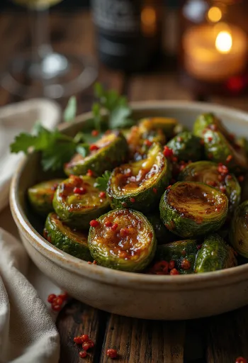 BBQ grilled Brussels sprouts served