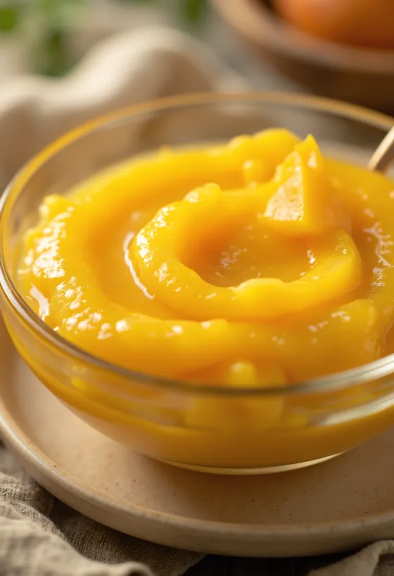 Sweet & Sour Mango Ginger Sauce served in a glass