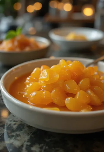 Orange ginger glaze served in a bowl