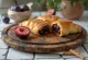 Cinnamon plum strudel freshly baked