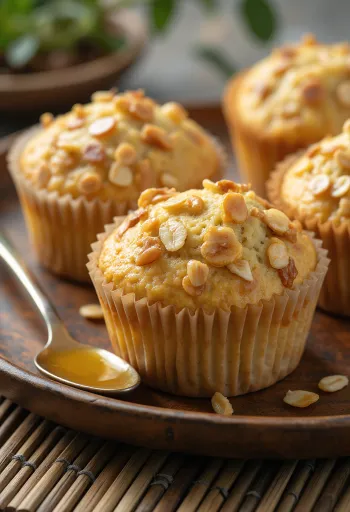 Honey Oatmeal Muffins served on a plate