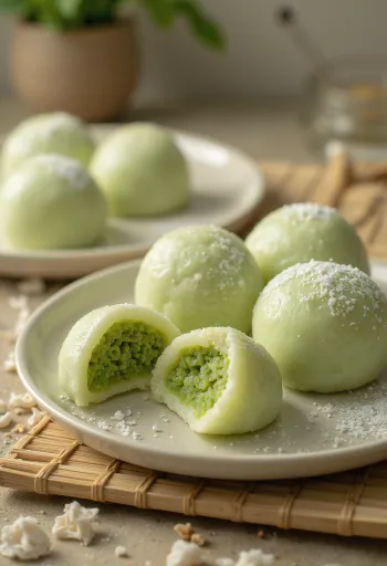 Green Tea Matcha Mochi, fresh green tea flavor and gluten-free dough