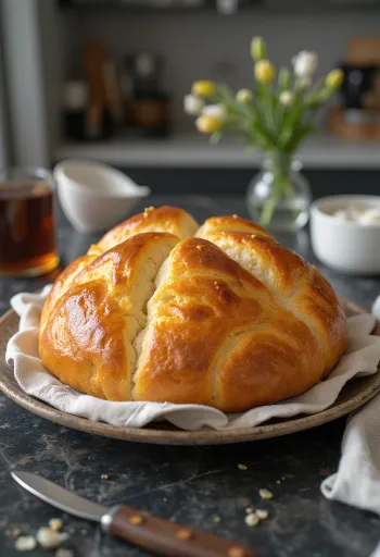 Pinza Italian Easter bread served