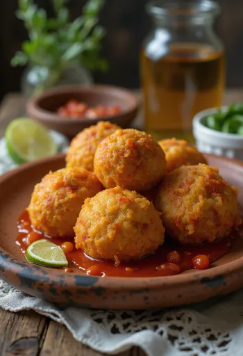 Spicy Acarajé fritters served with hot pepper sauce