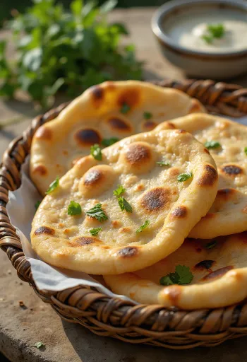 Freshly baked Aish Baladi Egyptian bread