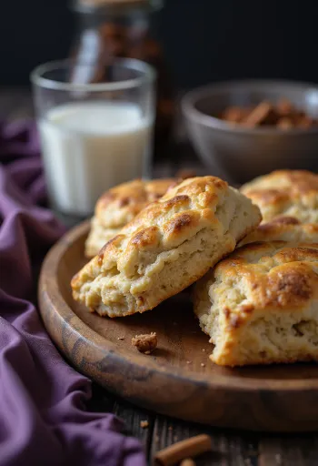 Freshly baked Cinnamon Scones on a cooling rack
