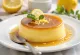 Lemon Flan served with caramel sauce