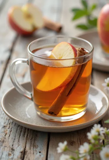 Spiced apple tea in a cup