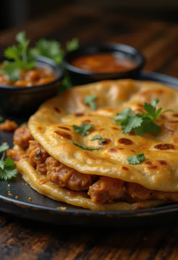 Kari Dosa fresh and crispy with curry filling