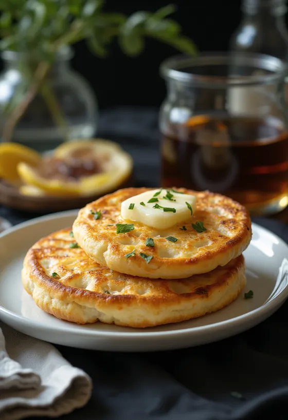 Classic golden brown crumpets