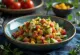 Ezme with cucumber, fresh tomatoes and cilantro