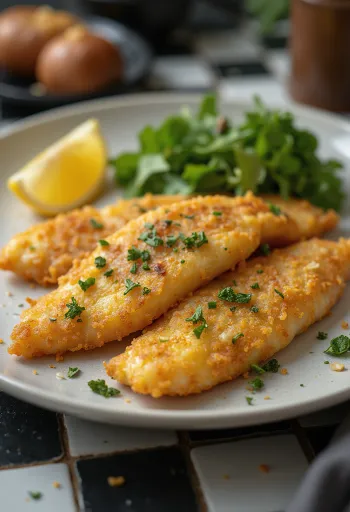 Pan-Seared Tilapia fillets cooked in mustard oil with parsley