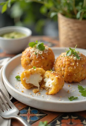 Acarajé stuffed with melted cheese