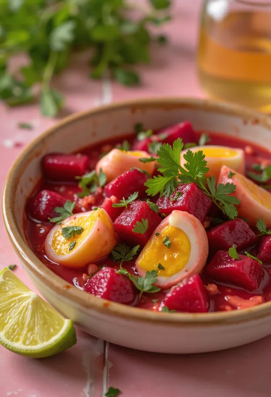 Beet eggplant curry with lime