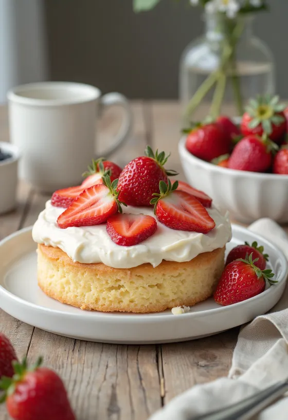 Strawberry mascarpone cake