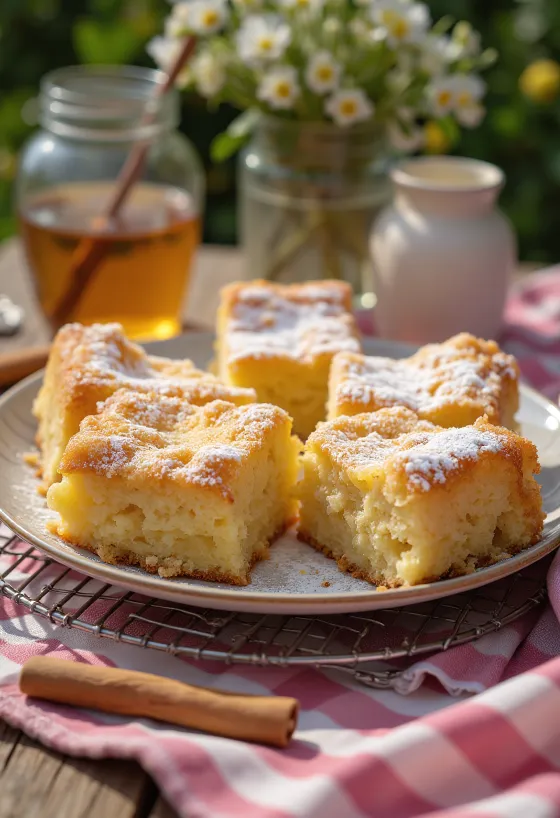 Honey Cinnamon Sheet Cake served