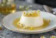 Elderflower panna cotta served