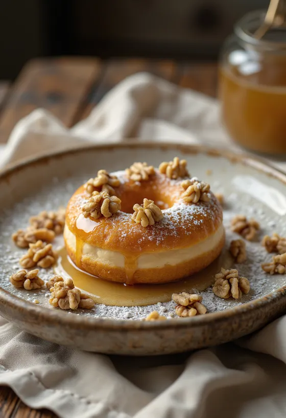 Walnut Cream Doughnut served