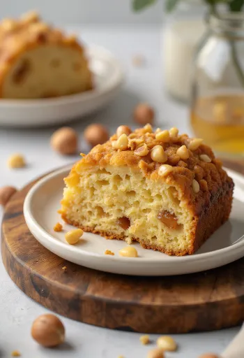 Honey and hazelnut bars served on a plate