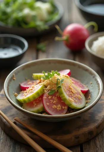 Nukazuke, fermented vegetables in a bowl
