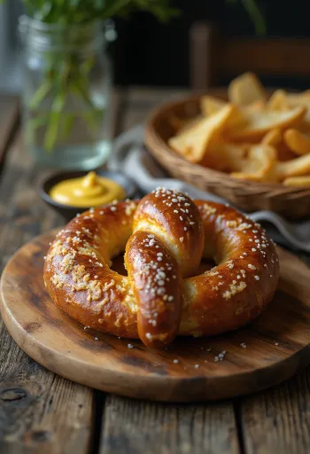 Freshly baked homemade pretzel
