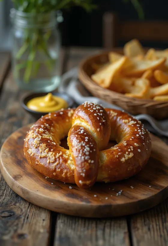Freshly baked homemade pretzel