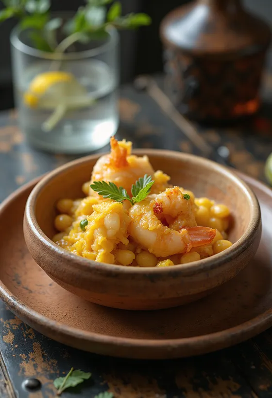 Acarajé served with creamy coconut vatapa sauce