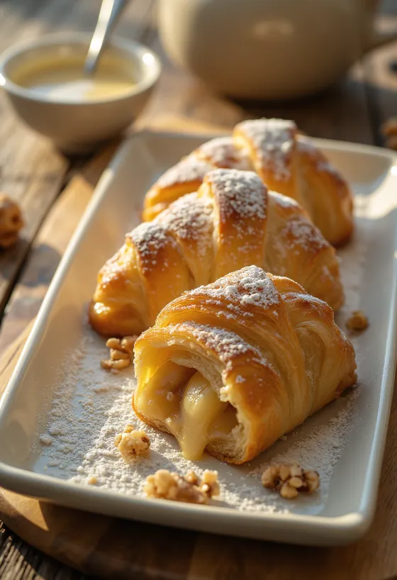 Crispy apple strudel filled with fresh apples