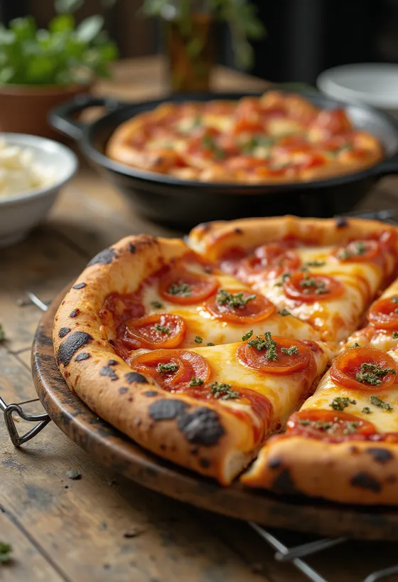 Square Detroit Style Pizza with thick crust