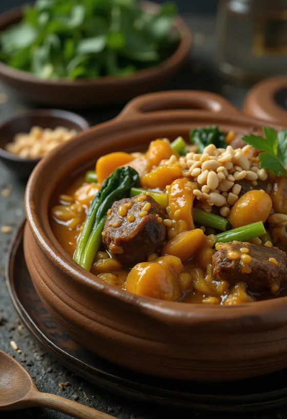 Kare-Kare served in a bowl