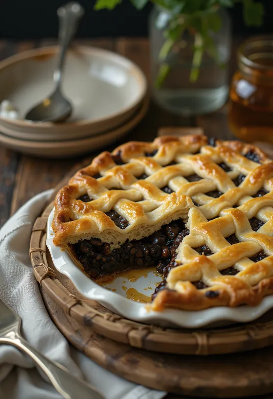 Honey poppy seed pie served