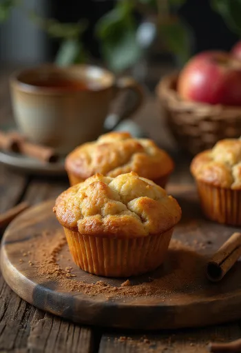 Apple cinnamon muffins served