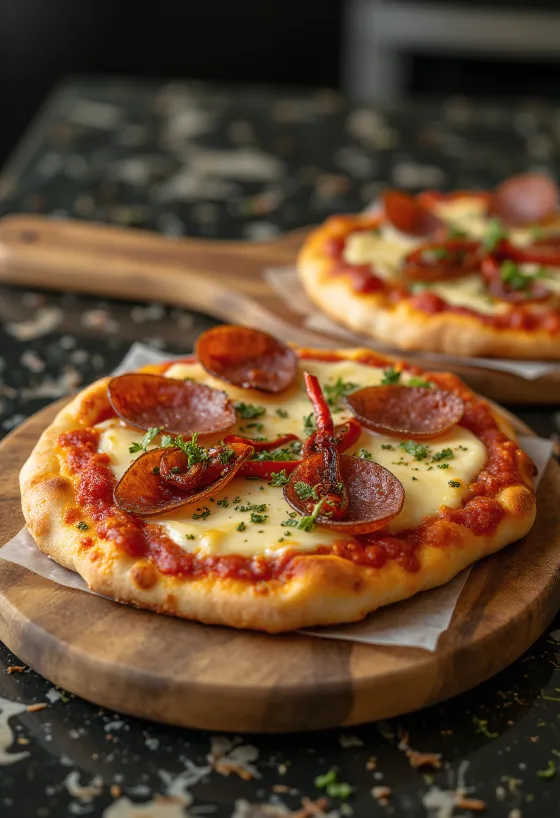 Diavola pizza with Gorgonzola and chili peppers