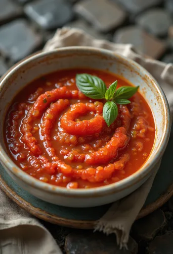 Classic tomato basil sauce served with pasta